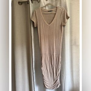 Prana Beige Striped Midi Dress
